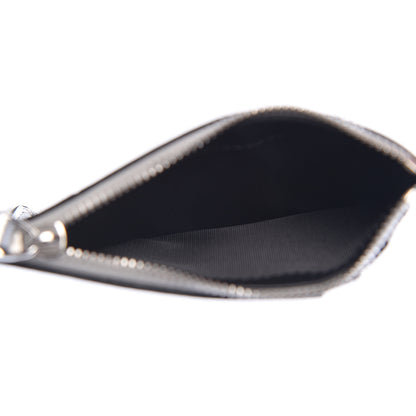 Valentino Garavani Metallic Calfskin Go Logo Coin Case Card Holder Silver 5 of 8