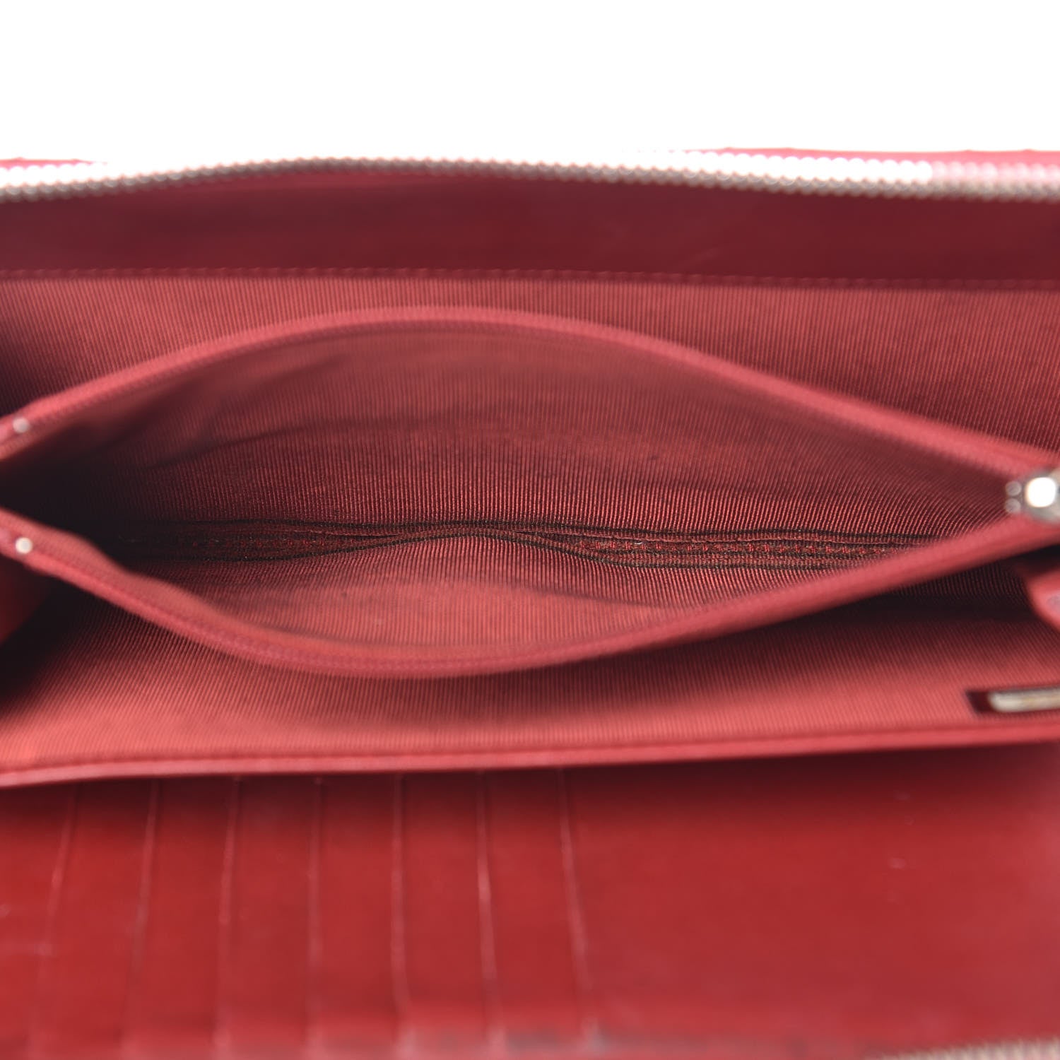 Chanel Caviar Quilted Large Zip Around Organizer Wallet Red 18 of 19