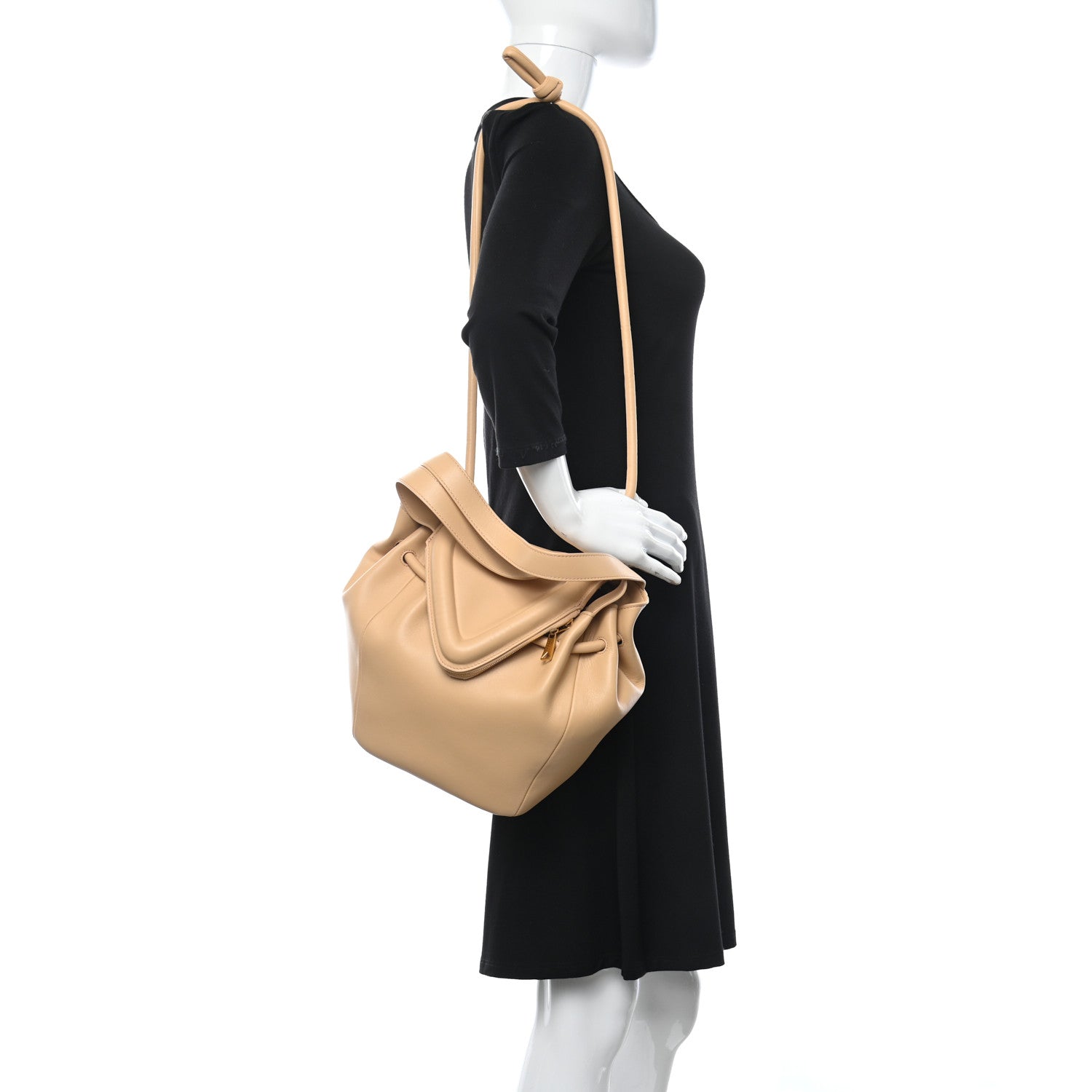 Bottega Veneta Calfskin Small Beak Tote Almond 2 of 13