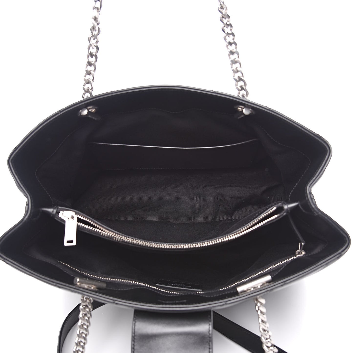 Calfskin Y Quilted Monogram Large Loulou Shopper Black