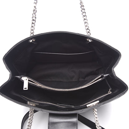 Saint Laurent Calfskin Y Quilted Monogram Large Loulou Shopper Black 6 of 15