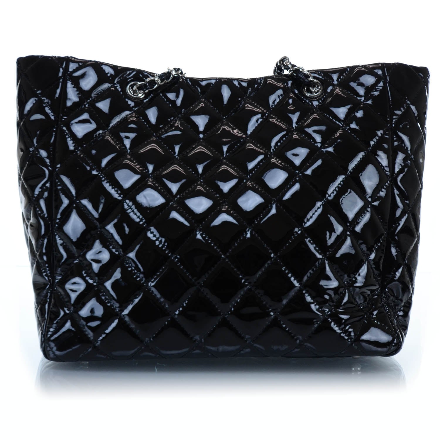 Chanel Patent Quilted Large Chic and Glitter Tote Black 3 of 10