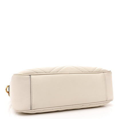 Gucci Calfskin Matelasse Medium GG Marmont Chain Shoulder Bag Mystic White 4 of 16