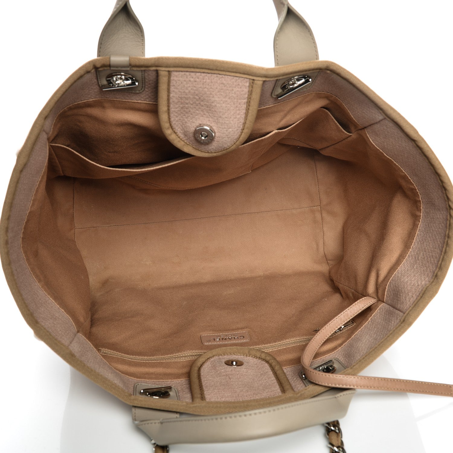 Chanel Canvas Large Deauville Tote Ecru 5 of 9