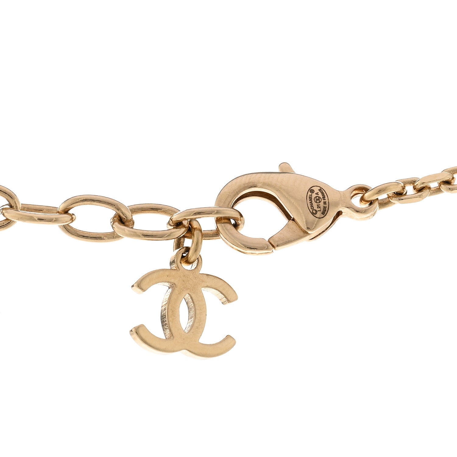 Chanel Crystal Pearl Necklace Gold 5 of 6