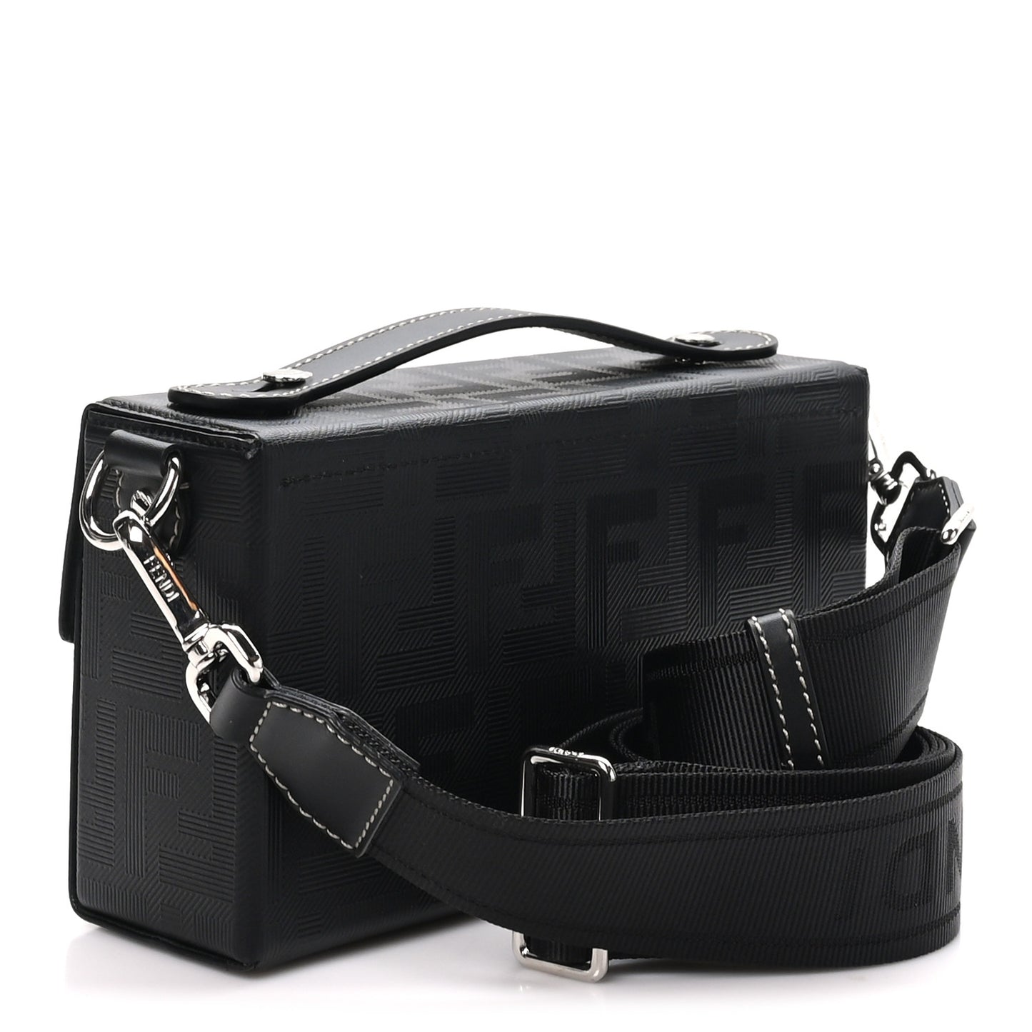 Vitello King FF Lines Embossed Baguette Soft Trunk Black