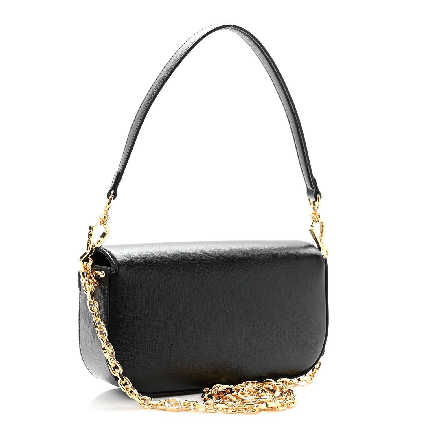 Gucci Azalea Calfskin Small Horsebit 1955 Chain Shoulder Bag Black 3 of 9