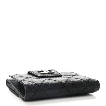 Chanel Caviar Outdoor Ligne French Wallet Black 4 of 10
