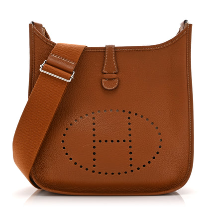 Hermes Taurillon Clemence Evelyne III PM Gold 1 of 12