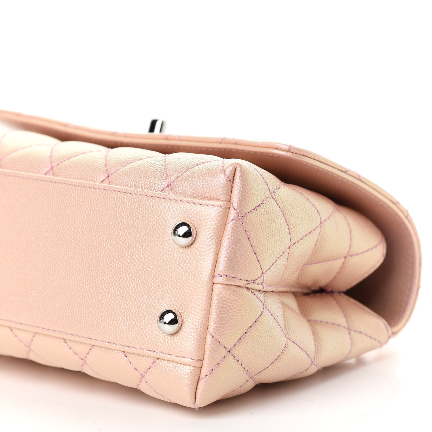 Chanel Iridescent Caviar Quilted Mini Coco Handle Flap Pink 8 of 8
