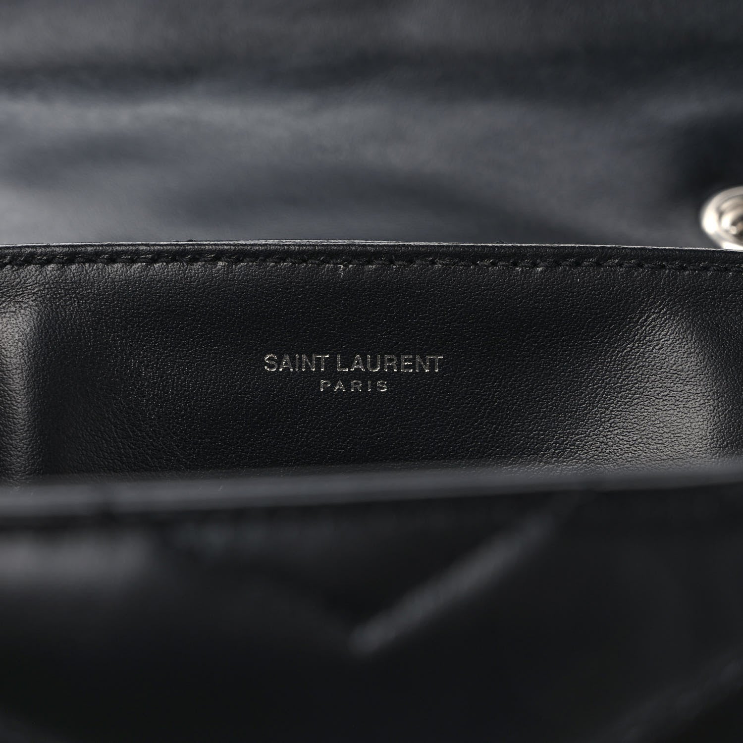 Saint Laurent Calfskin Y Quilted Monogram Small Loulou Chain Satchel Black 7 of 10