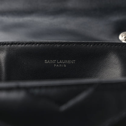Saint Laurent Calfskin Y Quilted Monogram Small Loulou Chain Satchel Black 7 of 10