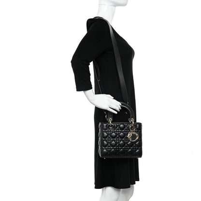 Christian Dior Lambskin Cannage Small My ABCDior Lady Dior Black 2 of 9