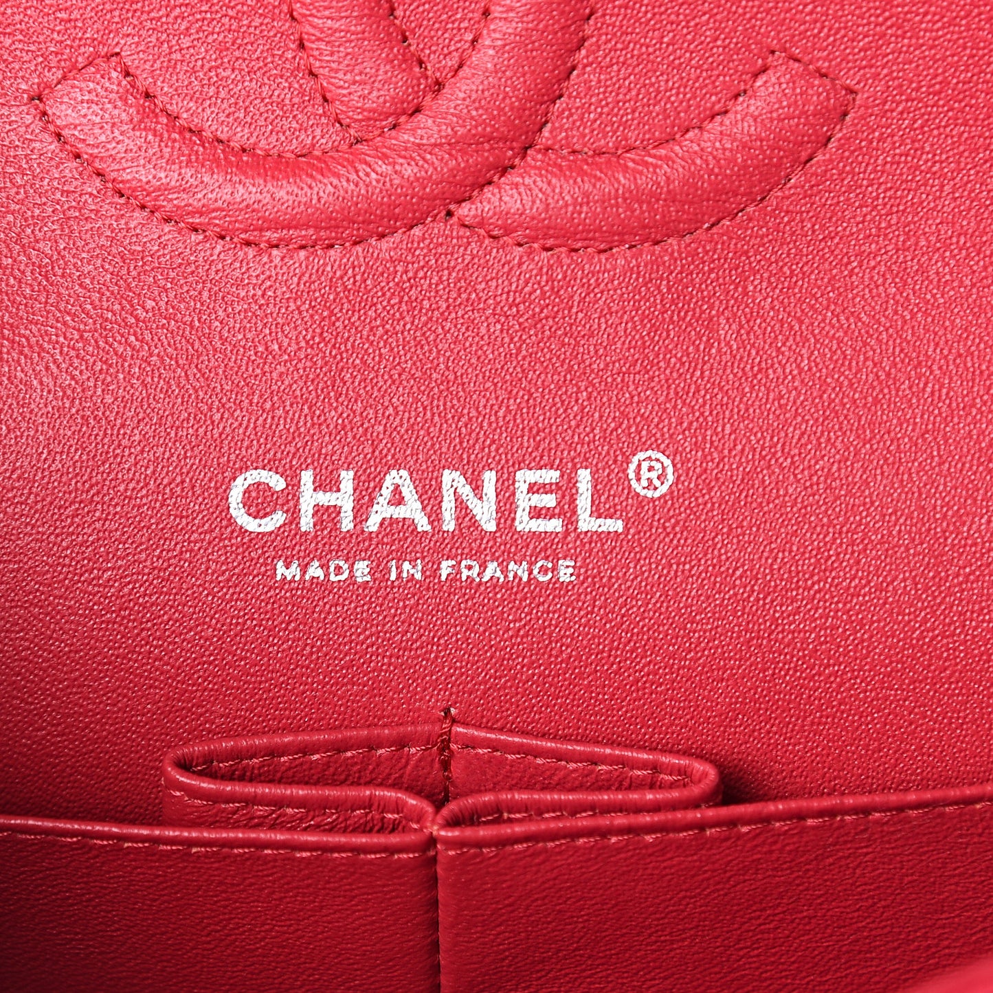 Lambskin Quilted Medium Double Flap Dark Pink