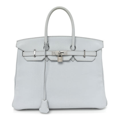 Hermes Taurillon Clemence Birkin 35 Gris Perle 1 of 25