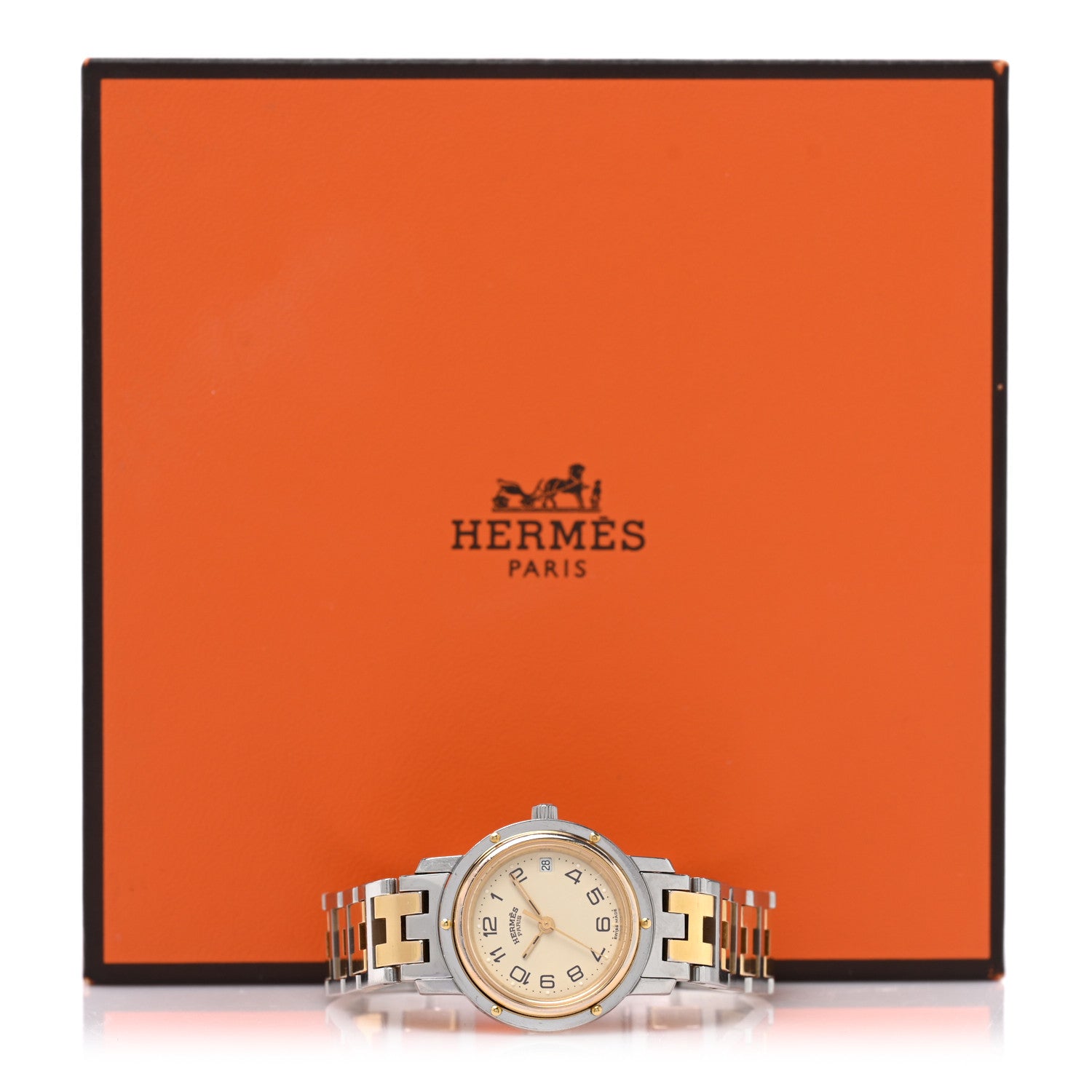 Hermes Stainless Steel 24mm Clipper Quartz Watch Gold 5 of 5