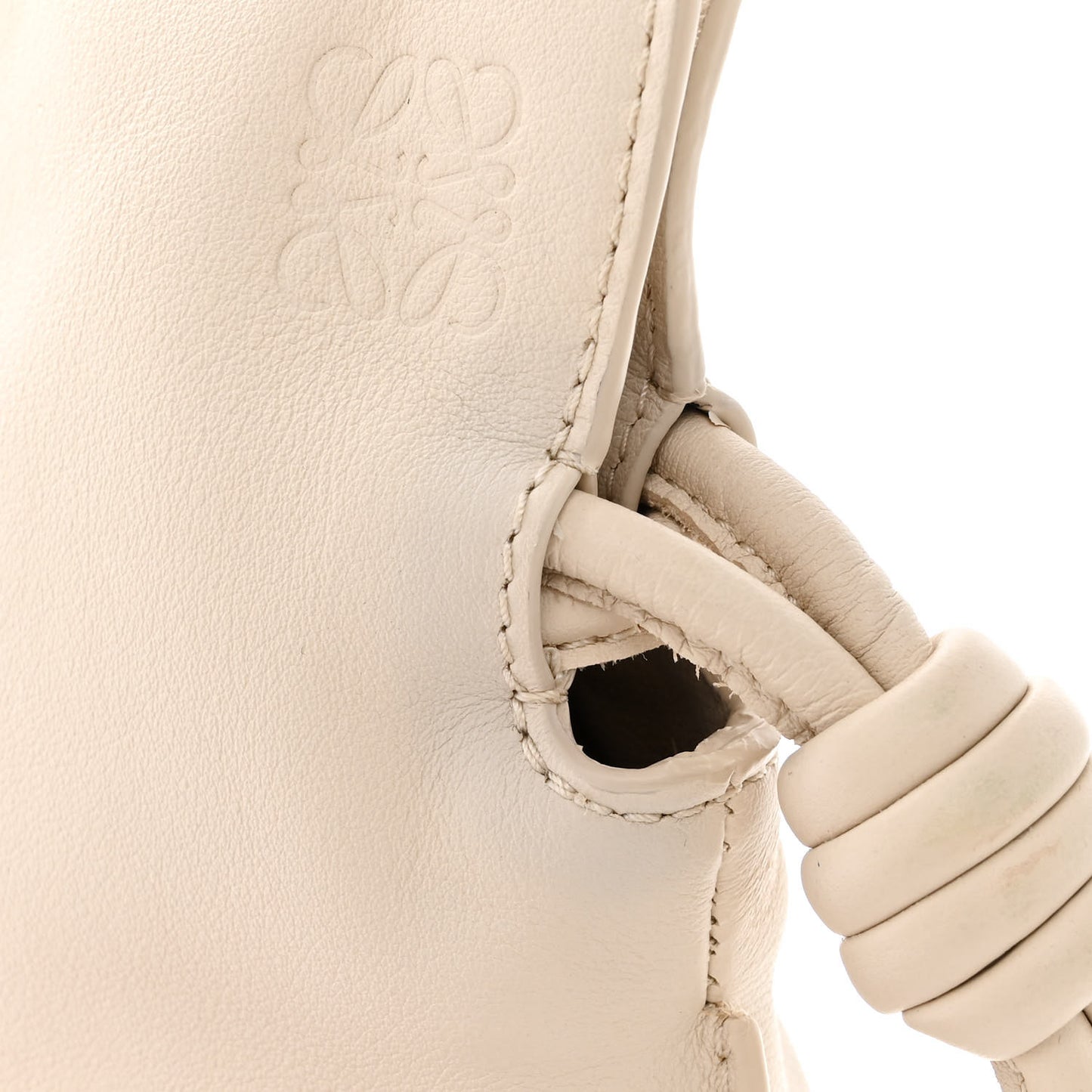 Calfskin Mini Flamenco Knot Clutch Angora