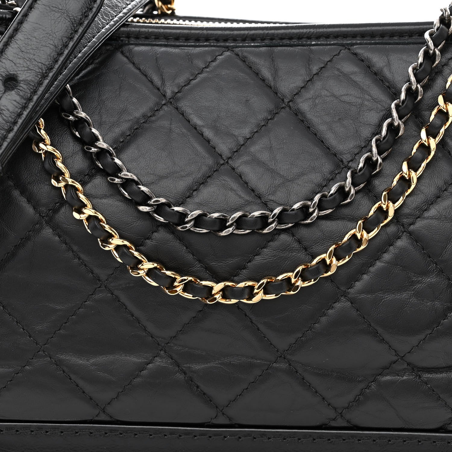 Chanel Aged Calfskin Quilted Medium Gabrielle Hobo Black 8 of 10