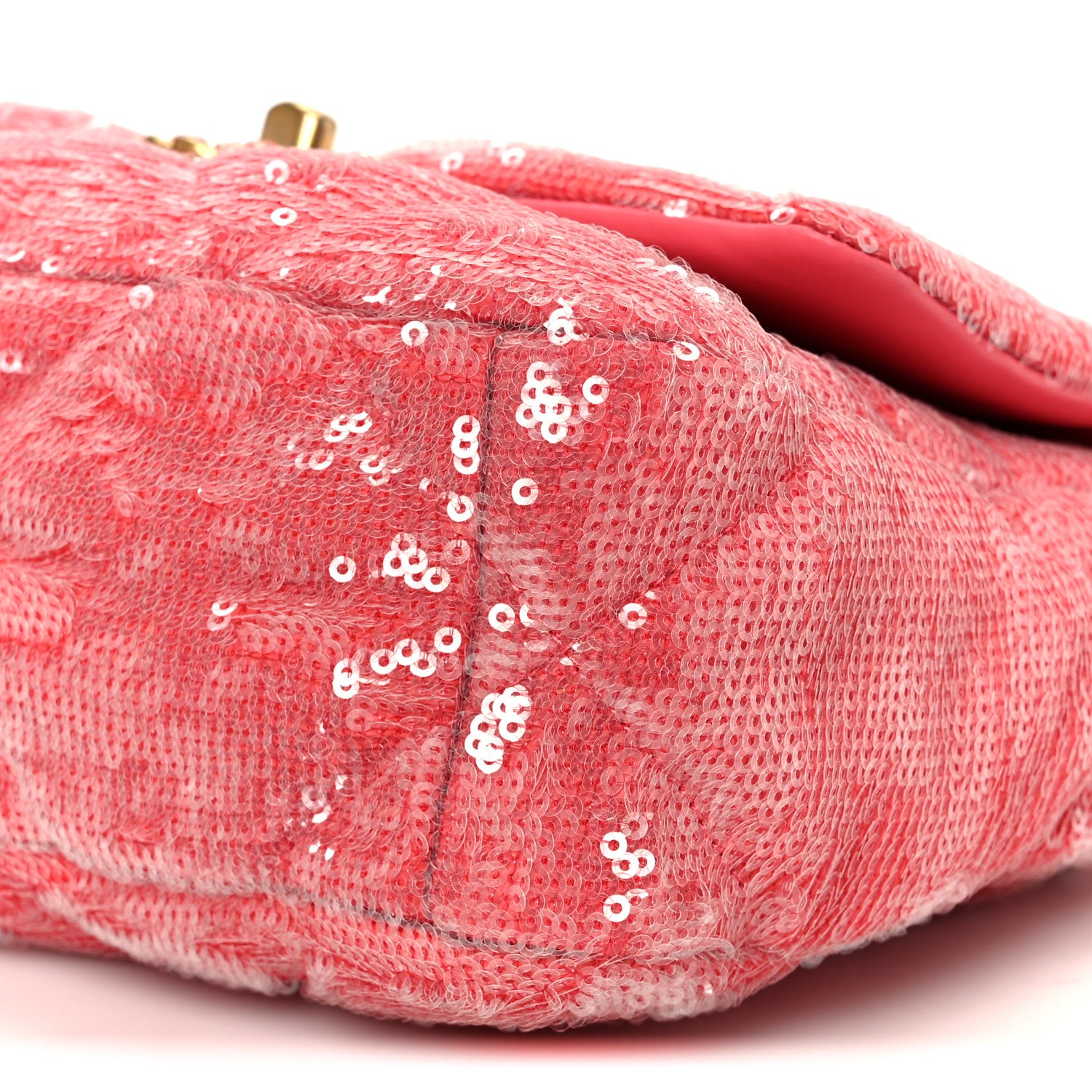 Chanel Sequin Quilted Medium Chanel 19 Flap Coral 10 of 10