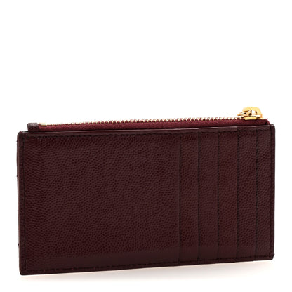 Saint Laurent Monogram Grain de Poudre 5 Fragments Zip Pouch Card Holder Palissandre 3 of 8