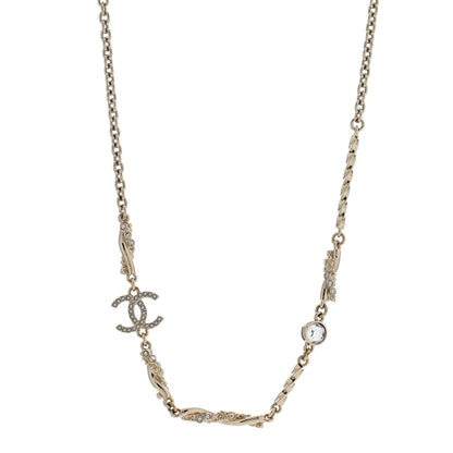 Chanel Crystal CC Twist Short Necklace Gold 1 of 5