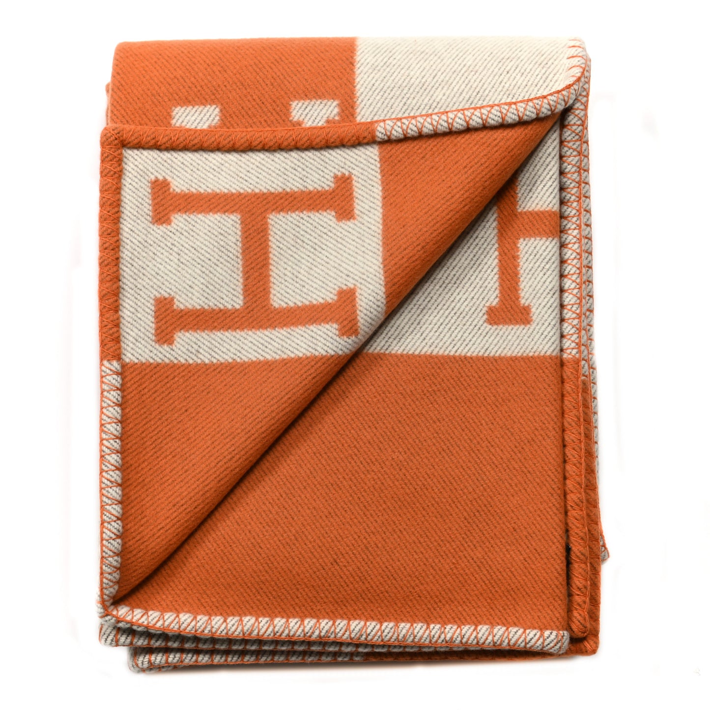 Wool Cashmere Signature Classic Avalon Blanket Ecru Potiron