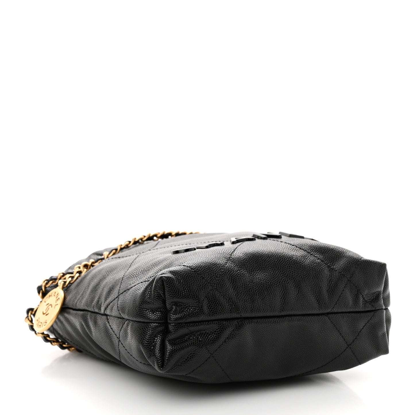 Shiny Caviar Quilted Monochrome Mini Chanel 22 Black