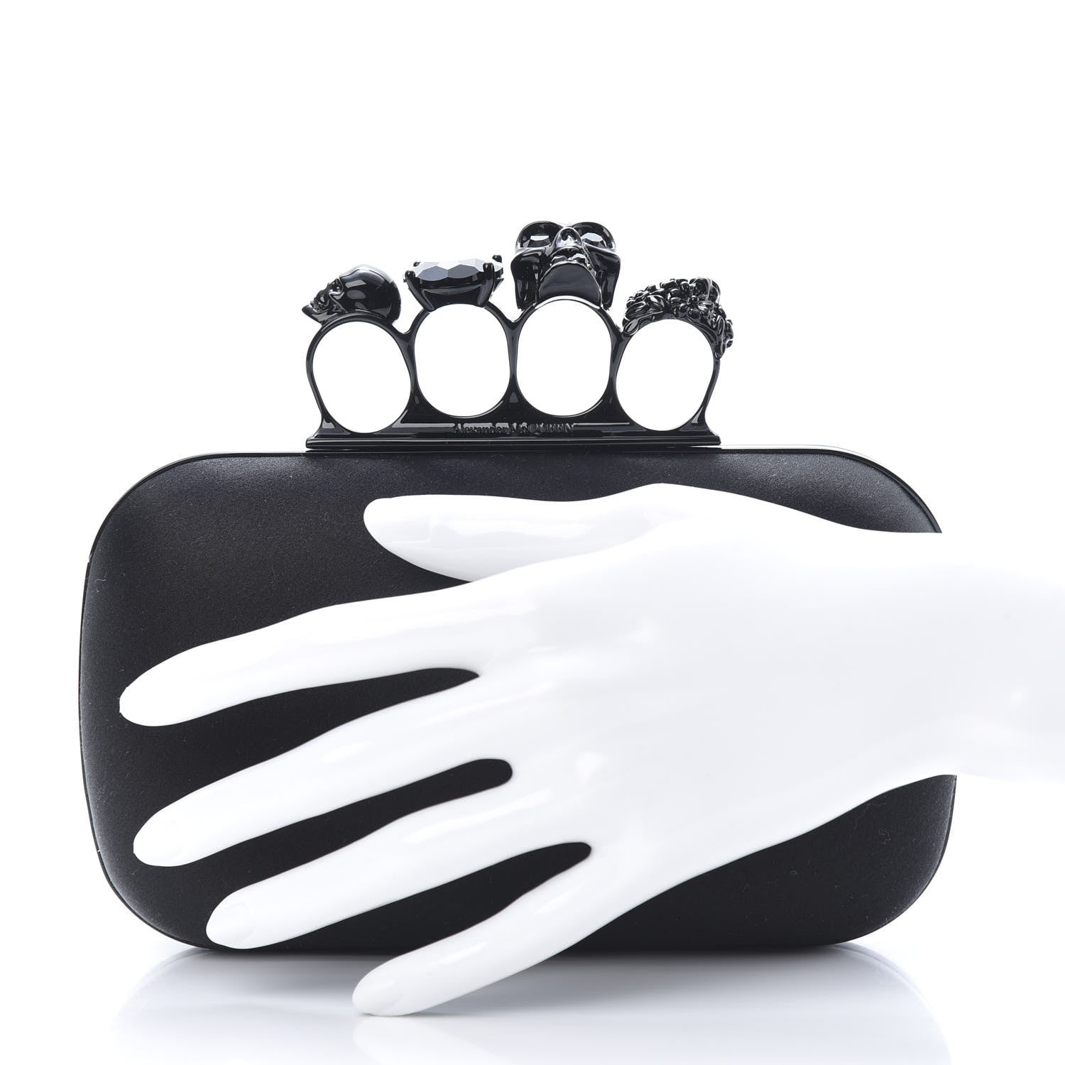 Alexander McQueen Silk Knucklebox Clutch Black 2 of 7