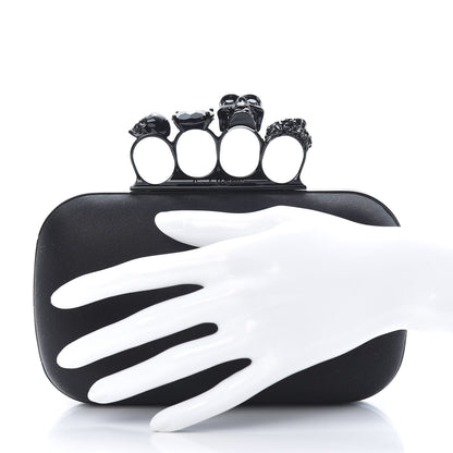 Alexander McQueen Silk Knucklebox Clutch Black 2 of 7