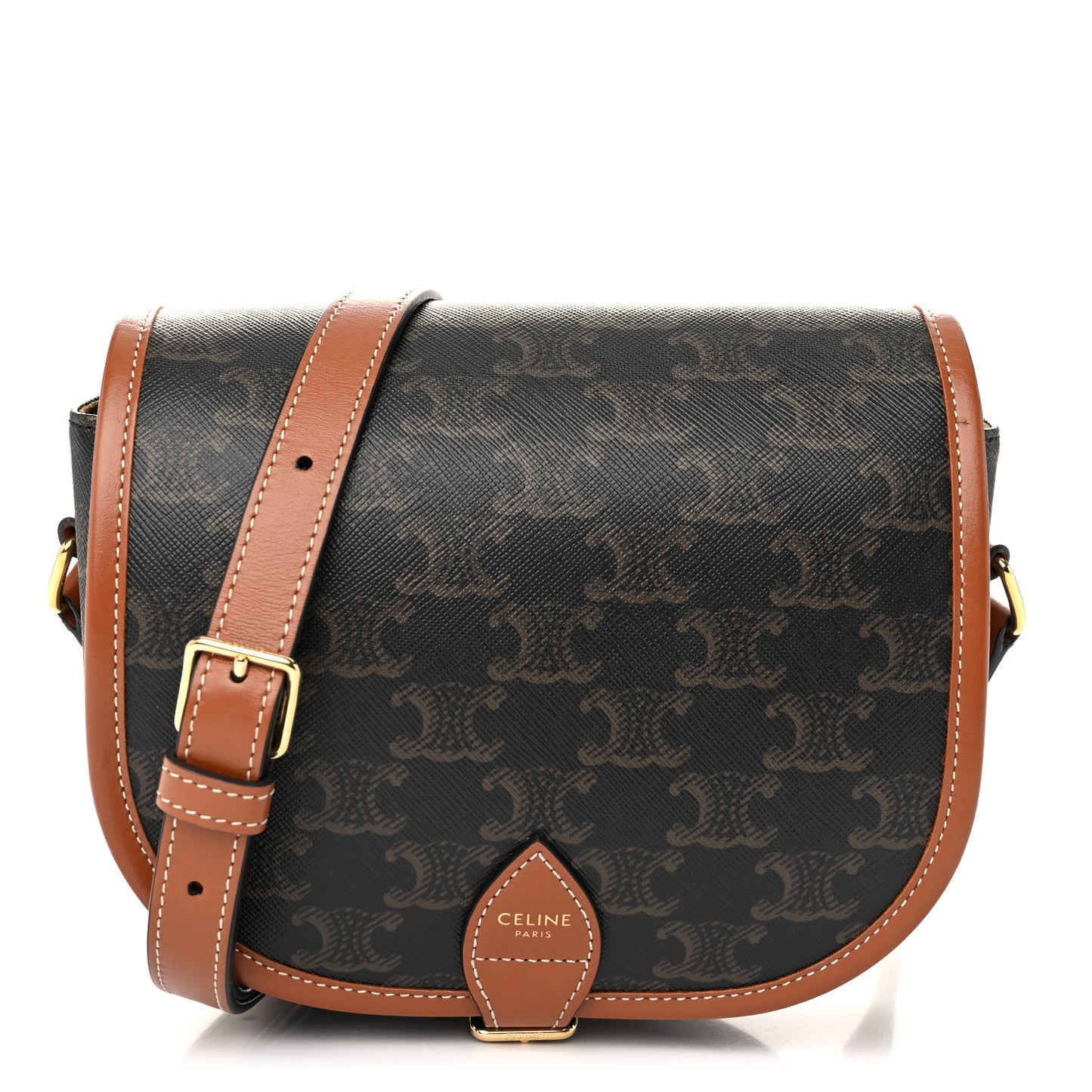 Triomphe Canvas Medium Folco Bag Tan