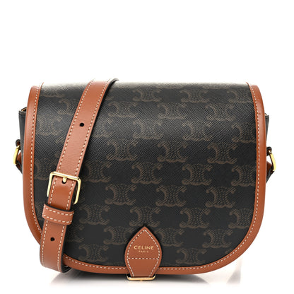 Celine Triomphe Canvas Medium Folco Bag Tan 1 of 9
