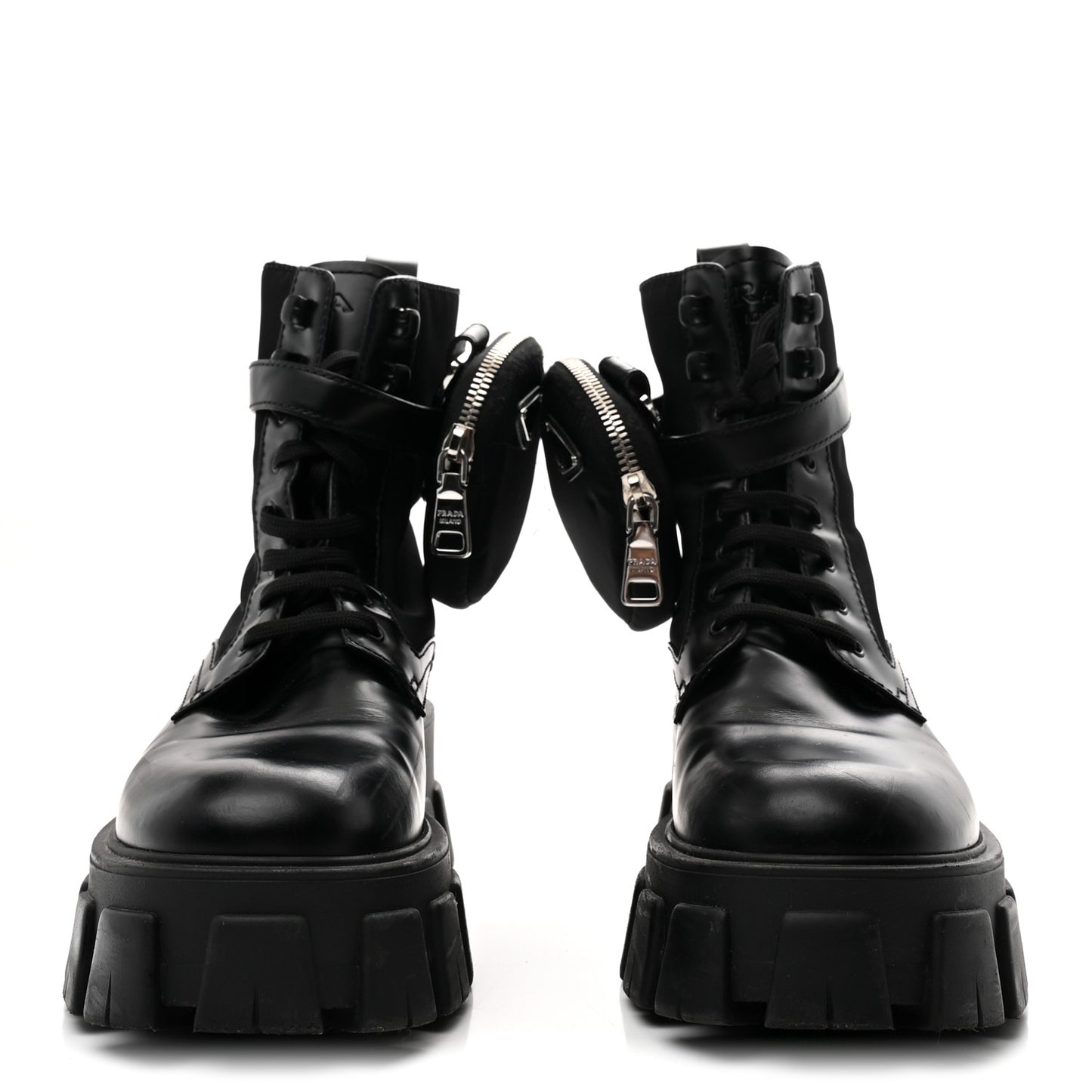 Spazzolato Rois Nylon Metal Triangle Logo Monolith Pouch Pocket 55mm Boots 38 Black