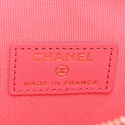 Chanel Lambskin Quilted CC In Love Heart Clutch With Chain Pink 7 of 10