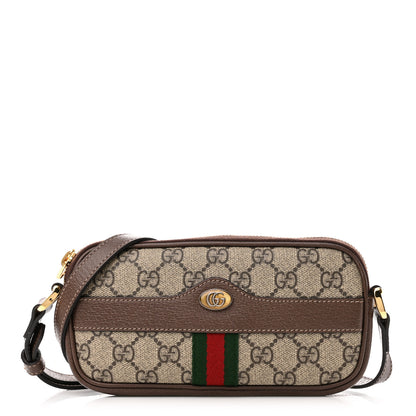 Gucci GG Supreme Monogram Web Mini Ophidia GG Bag Brown 1 of 10