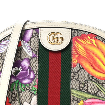 Gucci GG Supreme Monogram Flora Web GG Small Ophidia Dome Shoulder Bag White 9 of 11