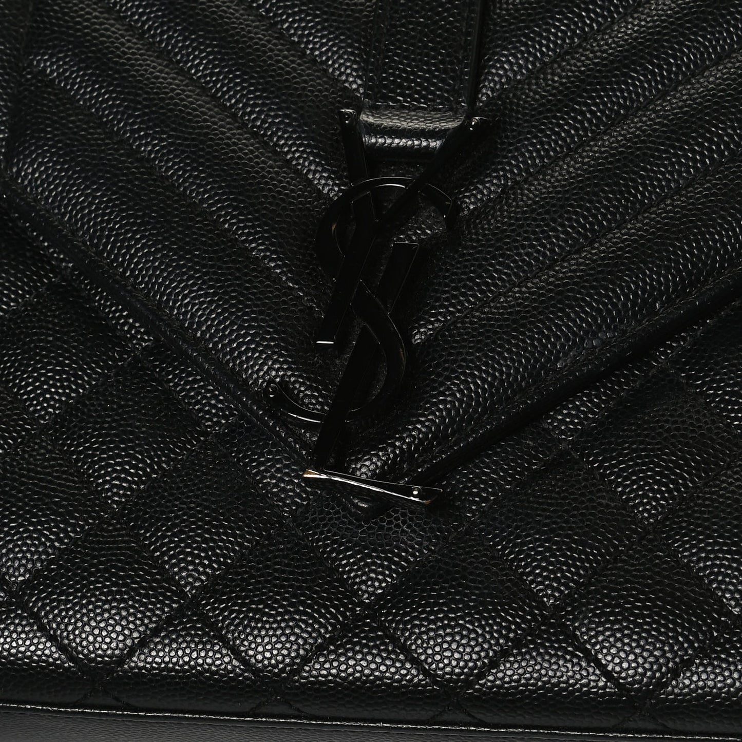 Grain De Poudre Textured Mixed Matelasse Triquilt Medium Monogram Satchel Black