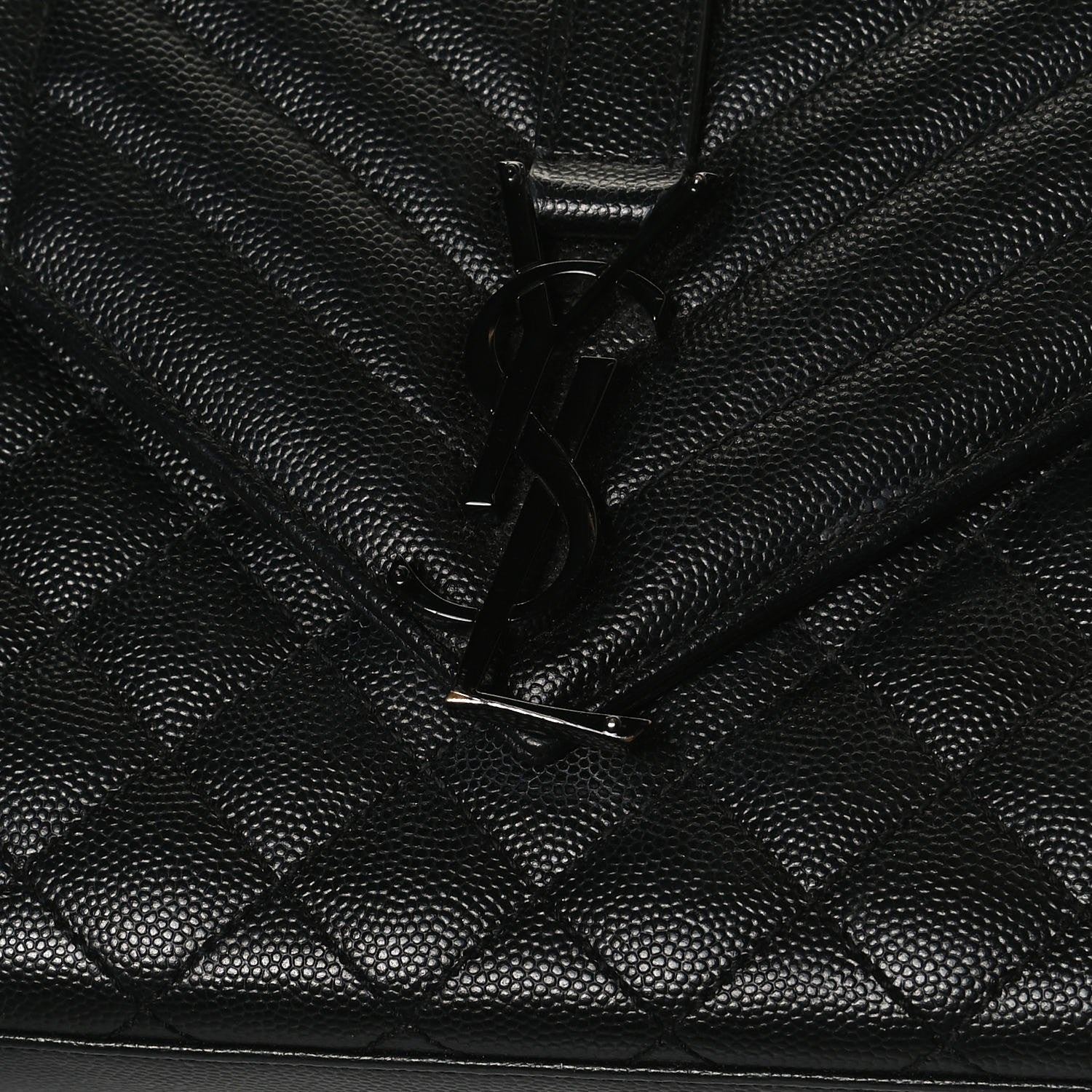 Saint Laurent Grain De Poudre Textured Mixed Matelasse Triquilt Medium Monogram Satchel Black 11 of 13