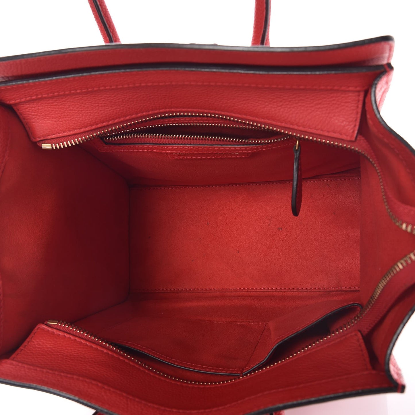 Drummed Calfskin Micro Luggage Coquelicot