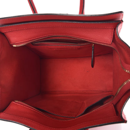 Celine Drummed Calfskin Micro Luggage Coquelicot 5 of 13