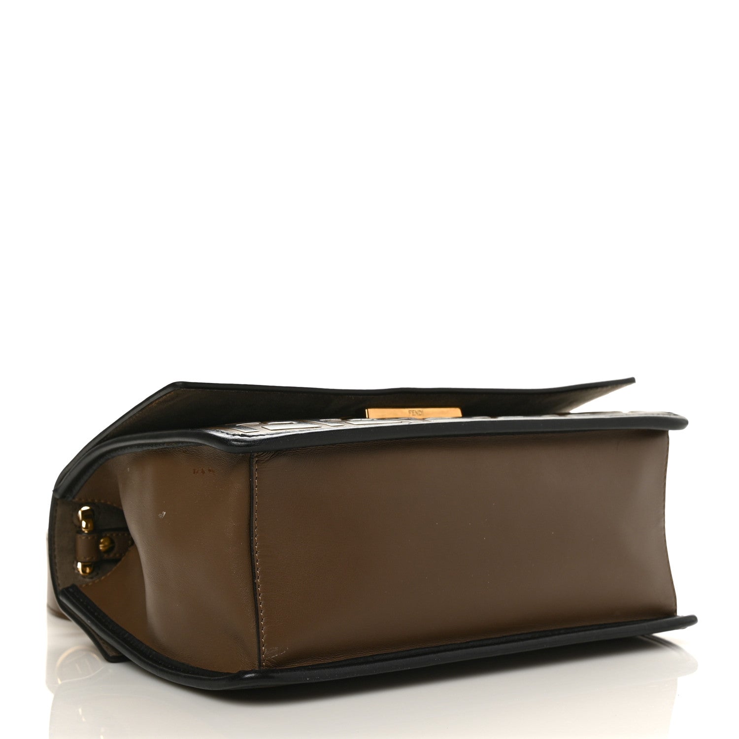 Fendi Vitello Century F is Fendi Bi-Color FF 1974 Embossed Kan I Shoulder Bag Maya Black 4 of 12