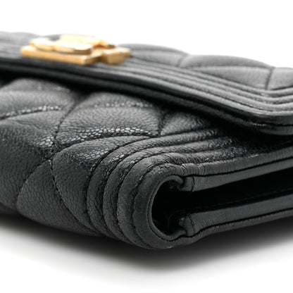 Chanel Caviar Quilted Medium Boy Flap Wallet Black 9 of 12