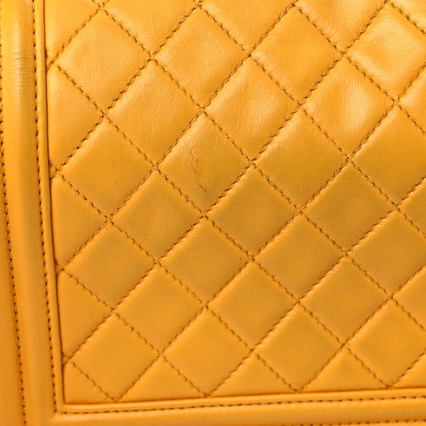 Lambskin Quilted Medium Boy Flap Yellow