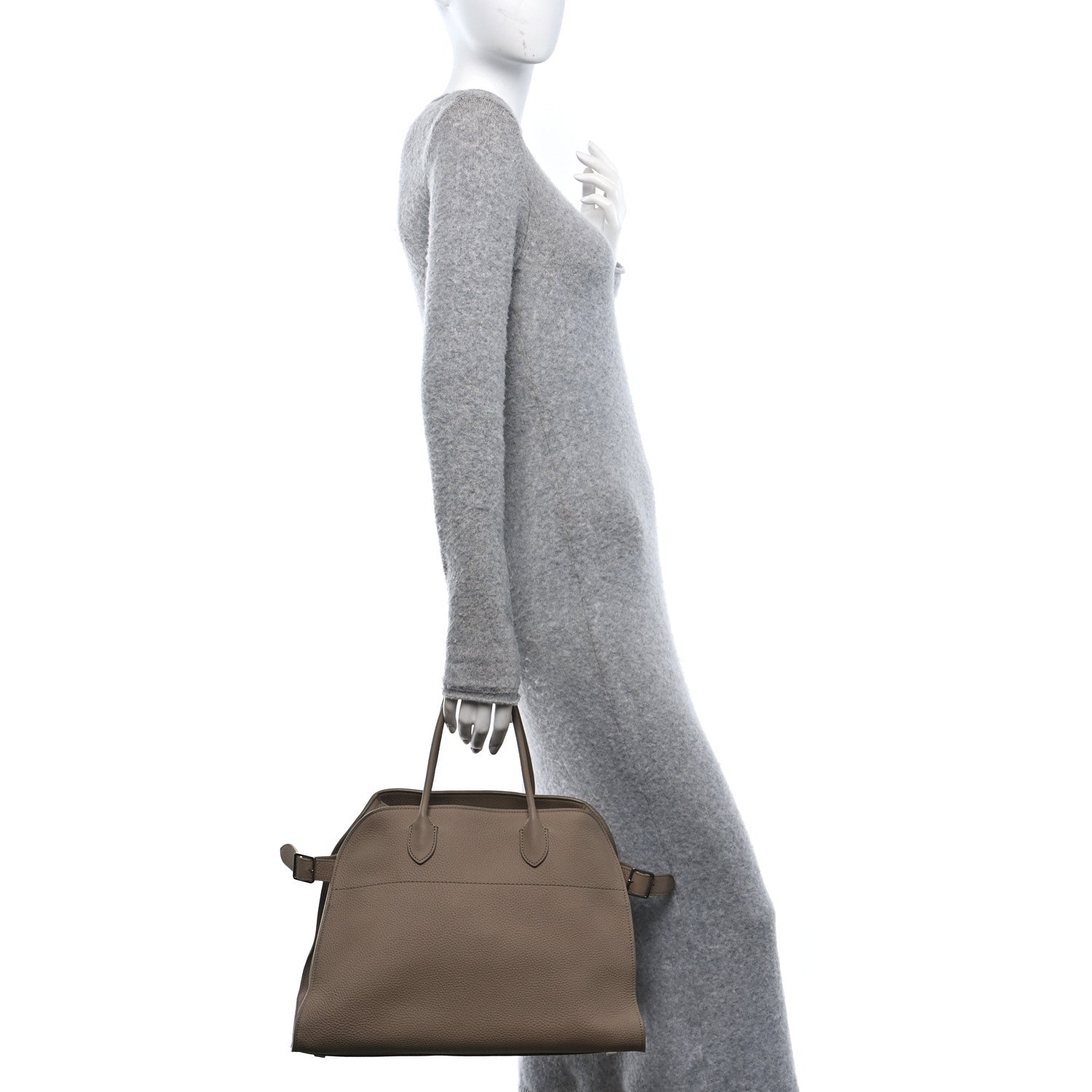 The Row Matte Grained Calfskin Soft Margaux 15 Dark Taupe 2 of 10