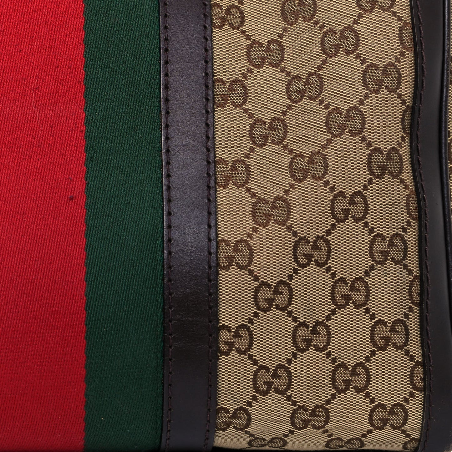 Monogram Vintage Web Medium Boston Dark Brown