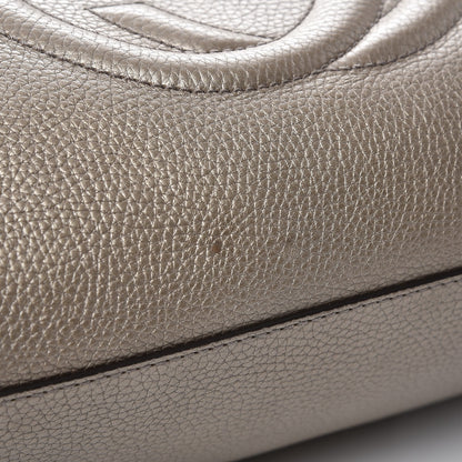 Gucci Metallic Pebbled Calfskin Medium Soho Chain Shoulder Bag Golden Beige 10 of 16