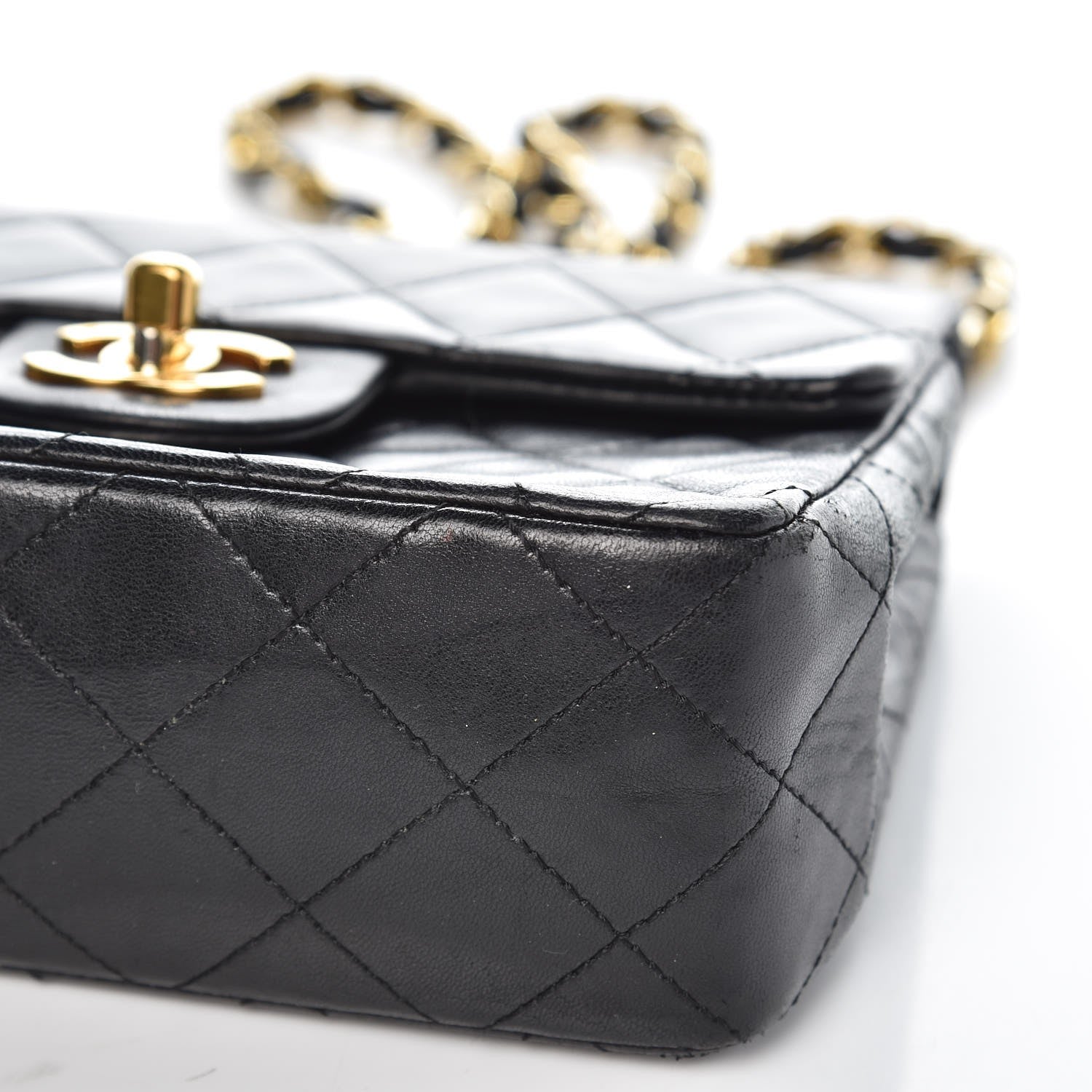 Chanel Lambskin Quilted Mini Square Flap Black 10 of 11