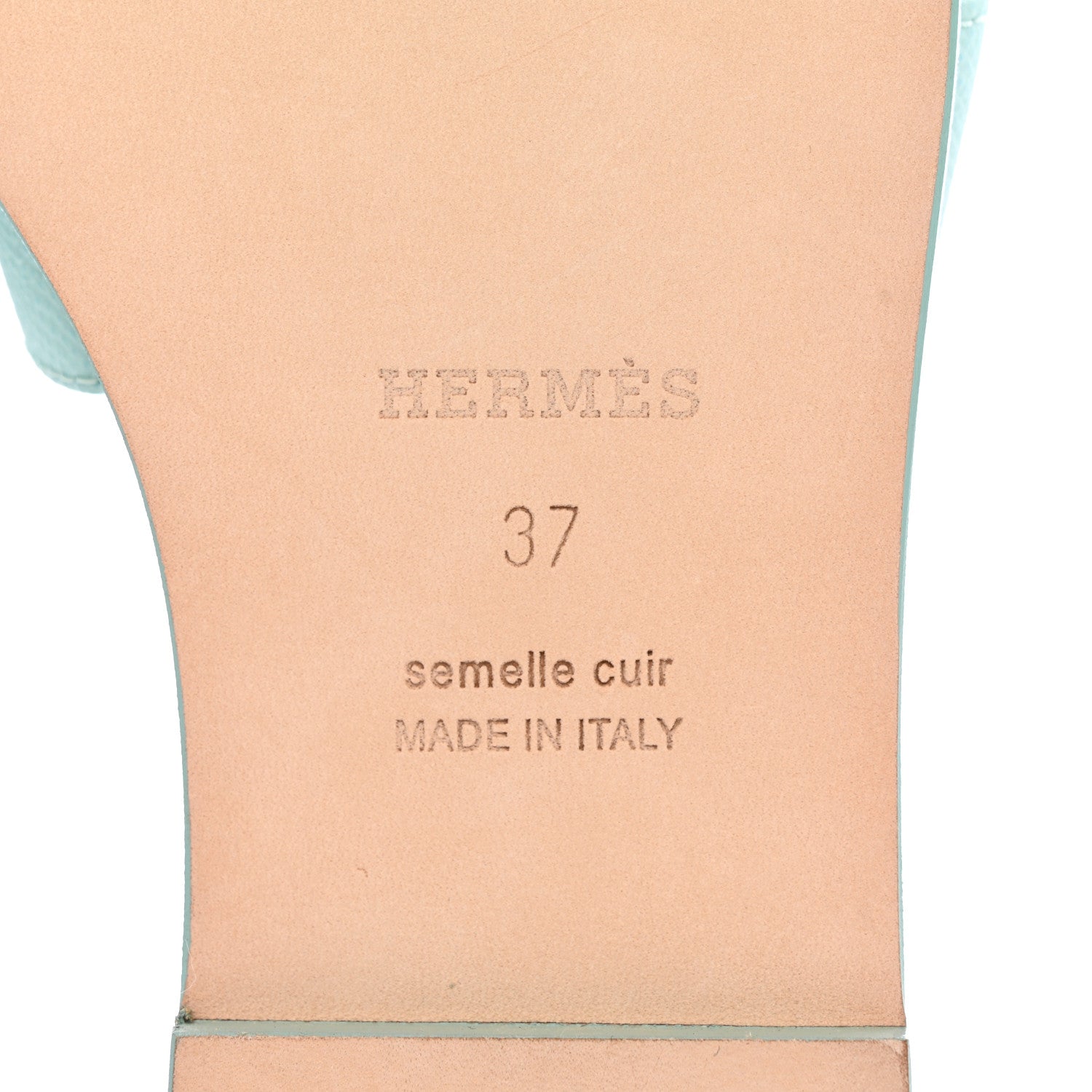 Hermes Epsom Oran Sandals 37 Vert Embrun 6 of 13