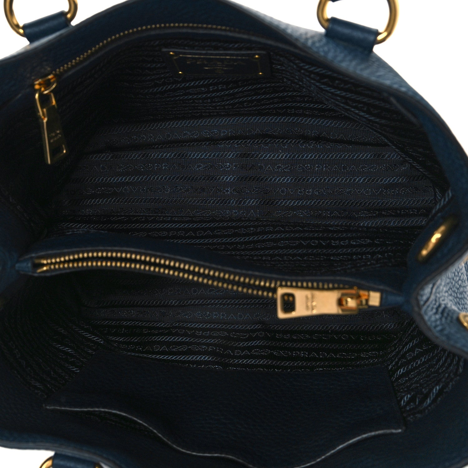Prada Vitello Daino Top Handle Bag Baltico 5 of 9