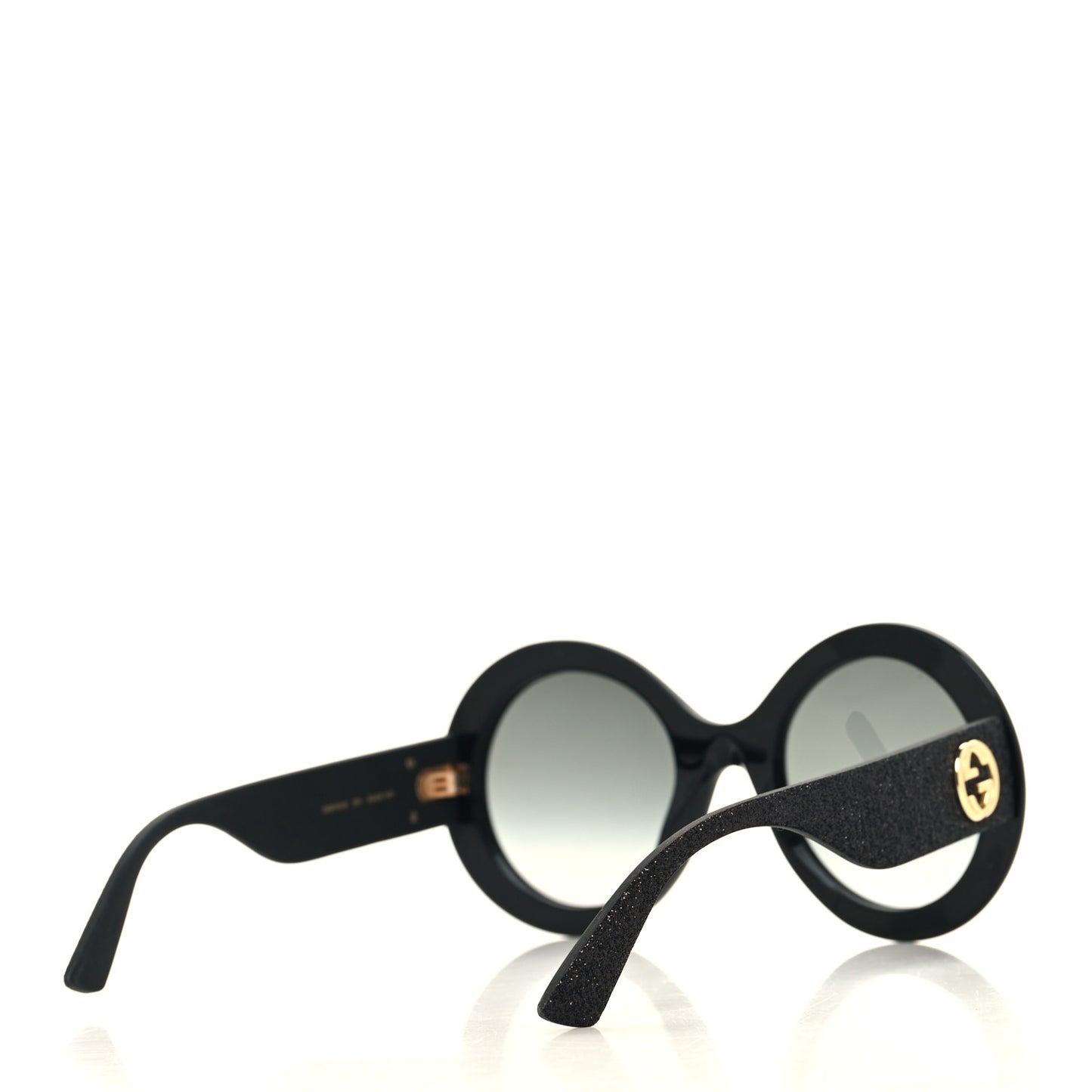 Acetate Round GG0101S Glitter Sunglasses Black
