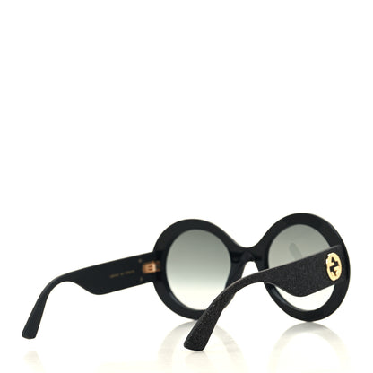 Gucci Acetate Round GG0101S Glitter Sunglasses Black 4 of 7
